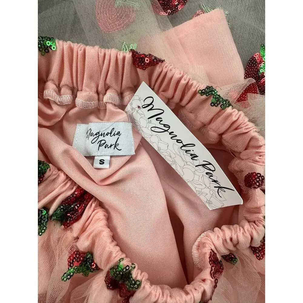 Magnolia Park Strawberry Skirt Pink — Size Small